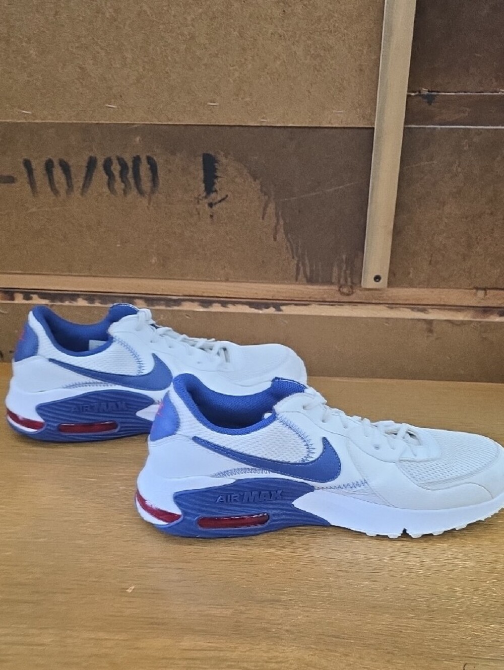 Nike Men's White & Blue Air Max Lifestyle Sneakers - Picture 4 of 11